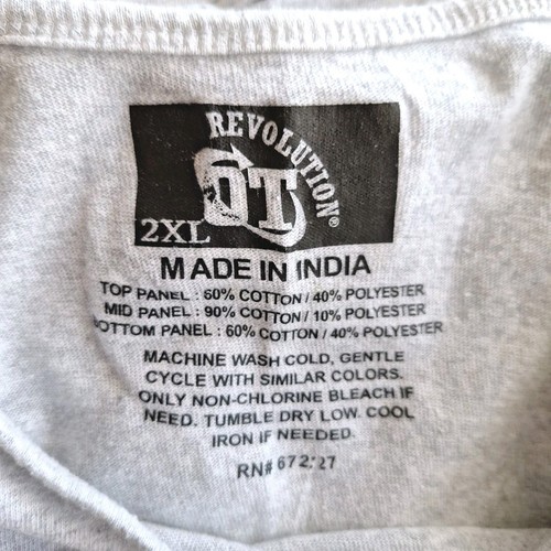 OT Revolution Mens 2XL T-Shirt Gray Sleeveless Pocket Shirt Sports Athleisure - Picture 6 of 6