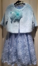 Pre Owned Special 0ccasion Outfit with faux fur bolero Size UK 14