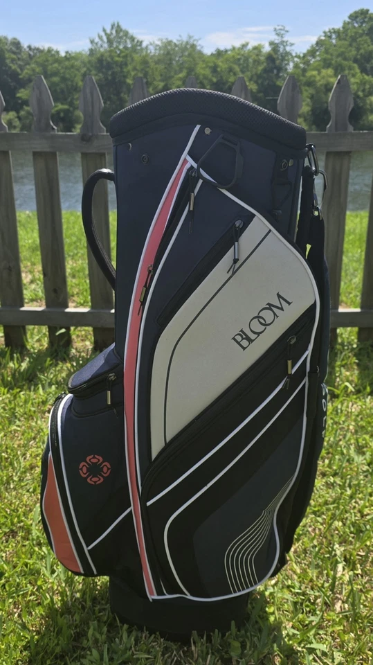 Bolsa de carrinho feminina Cleveland Golf Bloom 5 vias cinza/azul nova sem etiquetas  - Imagem 3 de 4