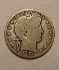 1913 D BARBER HALF DOLLAR.  VERY GOOD CONDITION.