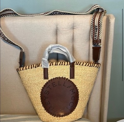 STELLA McCARTNEY Women Logo Bag Raffia Shoulder Handbag Limited Edition VHTF Rar