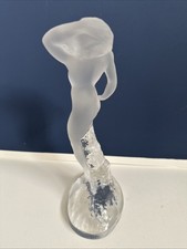 OLD LALIQUE フロストクリスタル女性像と白鳥 OLD LALIQUE フロスト