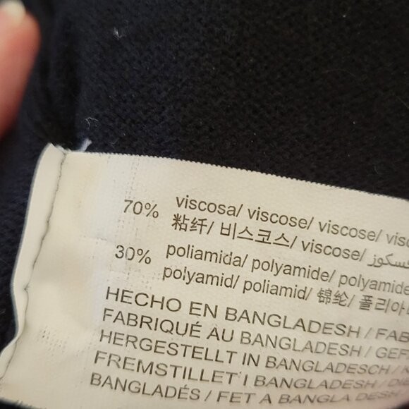 Zara Sweater Crew Neck Basic Black Split back 11-… - image 10