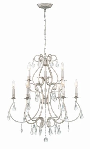 Crystorama Ashton 25 1/2"W Olde Silver 9-Light Chandelier - Picture 3 of 10