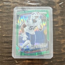 Panini Prizm 2021 Greg Rousseau Buffalo Bills Green Wave Prizm #9 NFL Card