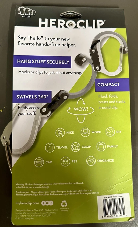 Gear Aid Heroclip - NEW in Package - Large - 100 Lbs - Image 2 of 2