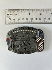1988 C+J INC Korean War Vet Vintage Belt Buckle Made In USA