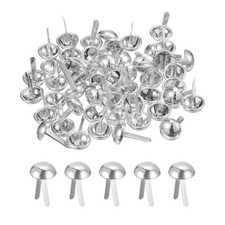 100Pcs Bag Feet Stud Spike 10mm Round Purse Nailheads Spike Silver
