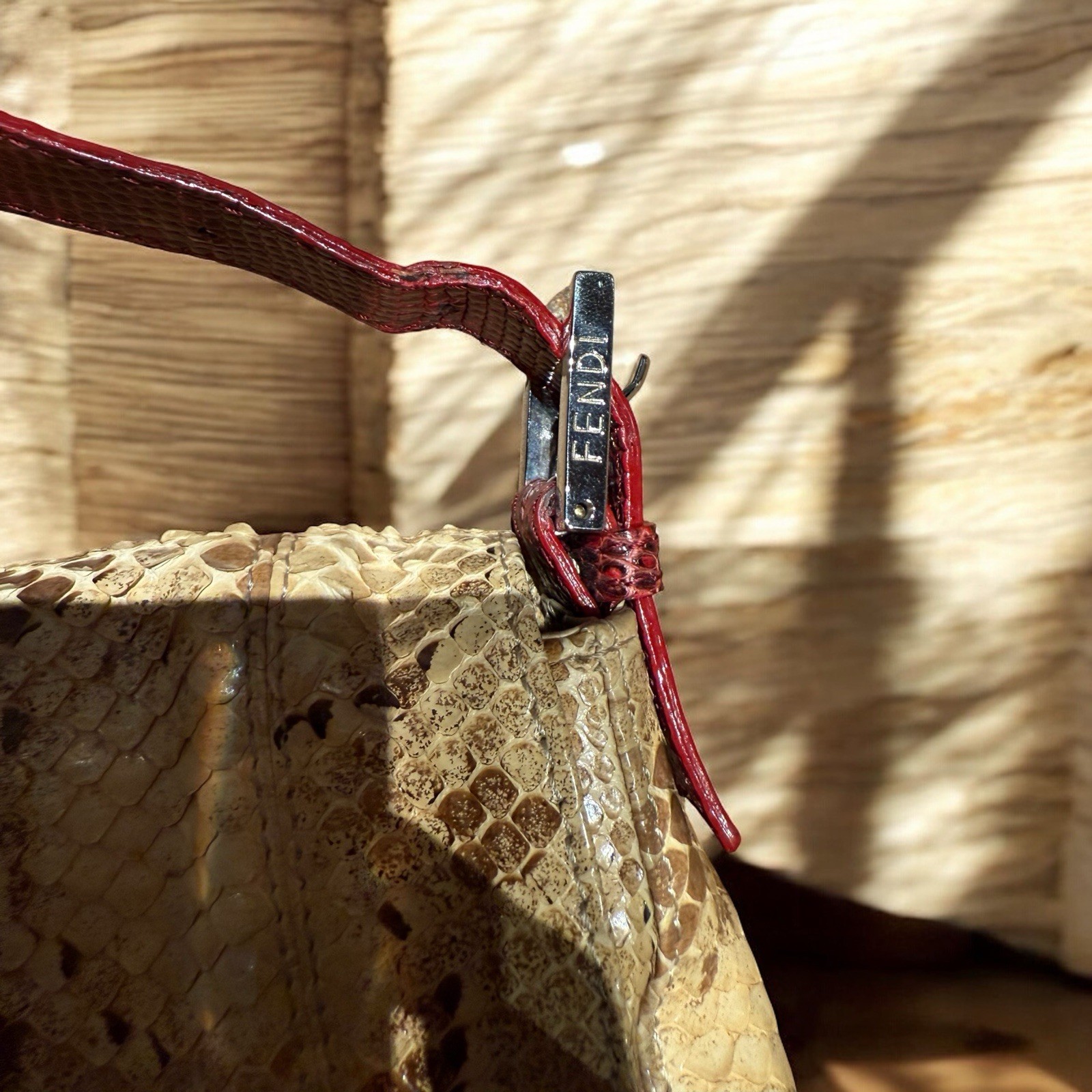 FENDI Python Lizard Baguette Bag - image 8