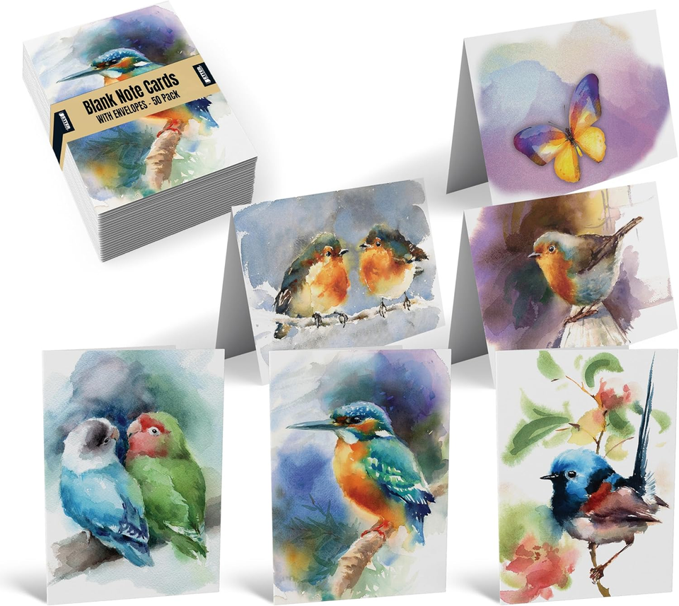 Better Office Products 50-Pack All Occasion Greeting Cards Box Set, 4 X 6 Inch, 50 Assorted Blank Note Cards & 50 Envelopes, 6 Sea Life Designs, Blank Inside, 50 Pack - View #3