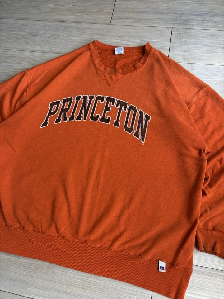 Винтажный 90-х Princeton University Russel Athletic состаренный оранжевый CrewKneck XL - Изображение 2 из 4