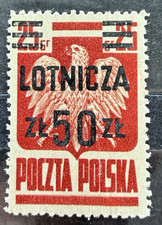 Poland 1947 Sc# C20a  MNH, Surcharged Stamp for Air Mail Use