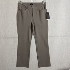 NEW NYDJ Sculpt-Her Women's 14 Brown Stretch Marilyn Straight 32" Inseam Pants