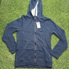 NWT John Varvatos Full Zip Hoodie Mens S Small Blue Lightweight 168