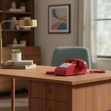Landline Phone Retro Redbacklit Big Buttons Wall Desk Home Office Vintage