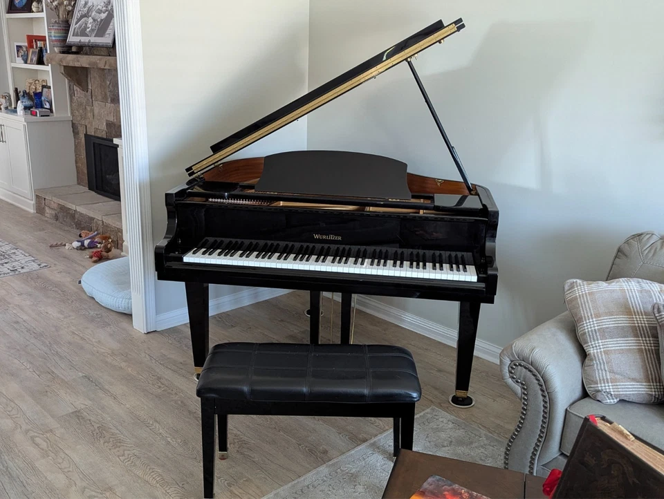Wurlitzer Baby Grand Piano with Bench - Image 3 of 3