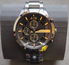 Image of Armani Exchange AX2164 Men's  Chronograph Black Steel Bracelet Watch - NEW