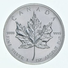 Better Date - 1989 Canada 5 Dollars - 1 Oz Maple Leaf World Coin- Silver *798