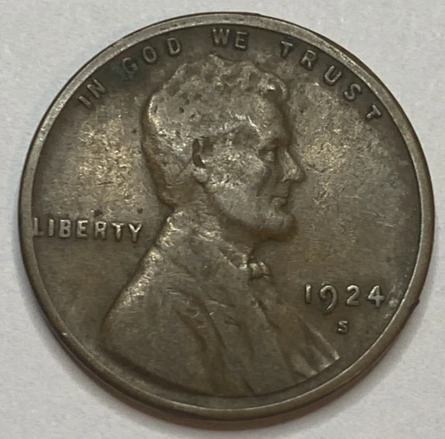 1924 S - Lincoln Wheat Cent - VF Obverse - Exact Coin Imaged #LWC1172