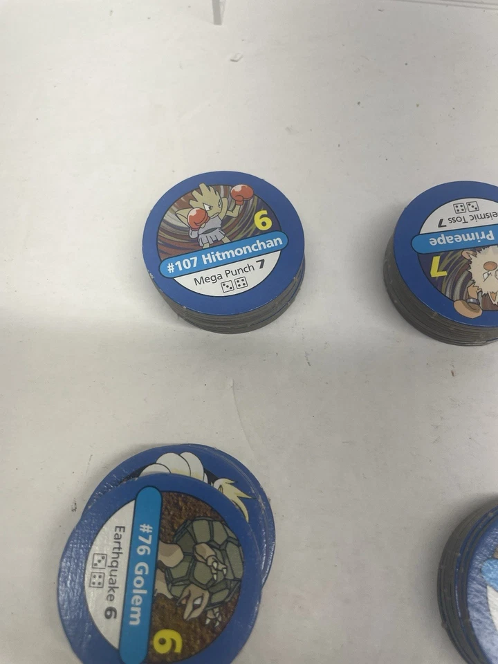 1999 Pokemon Master Trainer PEÇAS DE REPOSIÇÃO 38 Blue Chips Pogs Vintage - Imagem 4 de 4