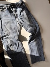 Vintage Levi’s 505 Jeans Made In USA Mens 31x28 Cut Bottoms Light Wash