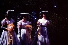 1950s Wedding Photo Cute Women In Dresses Red Border Kodachrome  Slide BR-B