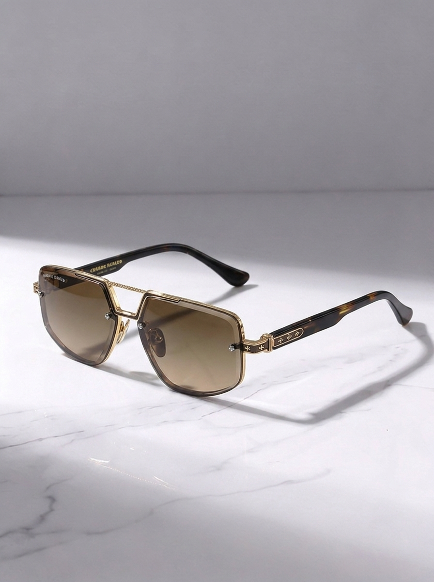 Men Chrome Hearts Style Gothic Square Sunglasses Luxury Designer UV400 Shades