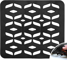 S T INC. Kitchen Sink Mat, Cut to Fit Drain Hole, Raised Design for Water Flow,