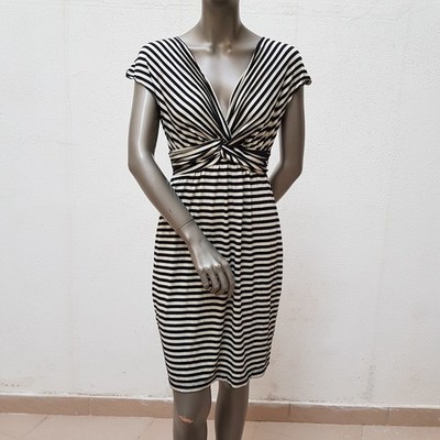 Hübsches Kleid von Max Studio, S, cremeweiß, schwarz gestreift