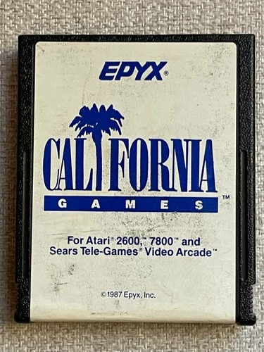 VINTAGE 1987 EPYX ATARI CALIFORNIA GAMES VIDEO GAME CARTRIDGE TESTED & WORKS