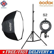 GODOX 47" 120cm Octagon Umbrella Softbox+ S2 Bracket + Light Stand for Flash