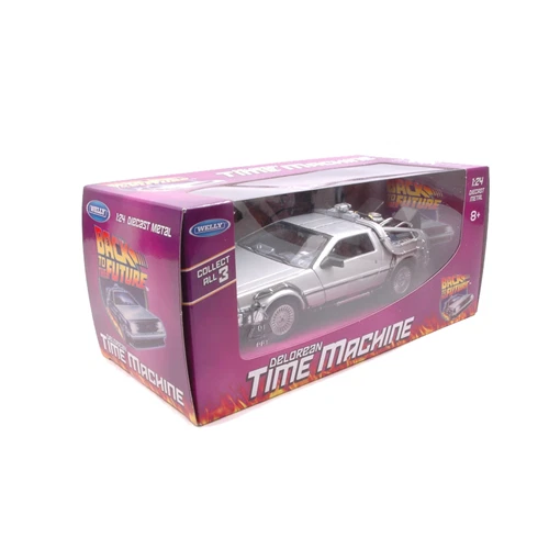 DE LOREAN RITORNO AL FUTURO 1 1:24 Welly Movie Modellino Nuovo - Immagine 4 di 4