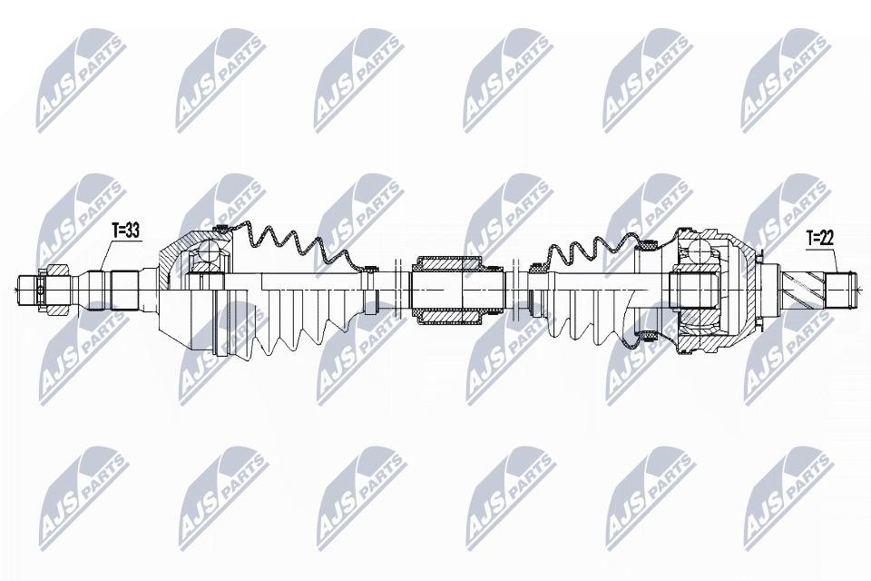NTY Drive Shaft NPW-PL-125 For Opel Right Front Axle 963 mm New