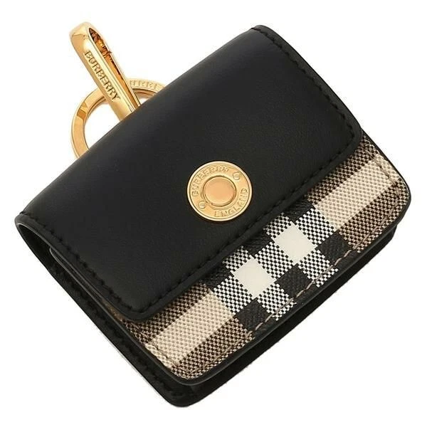 BURBERRY AirPods Case HAMPSHIRE Snap Button 2023SS Plaid Black