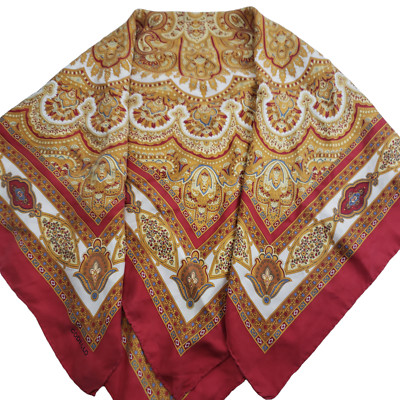 Codello Red Gold Silk Scarf Paisley Large 33/34''