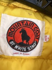 Vintage Mountain Goat White Stag Puffer Vest Prime Northern Down Fill Medium