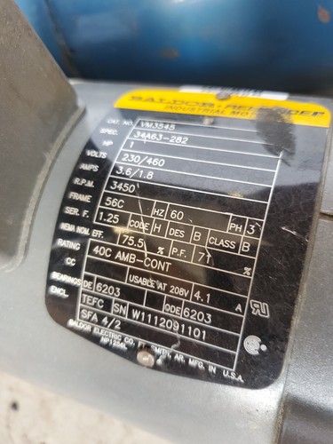 Baldor AC VM354534A63-282 3PH 230/460VAC 1HP One Per Lot - Picture 9 of 13