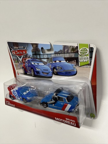 Disney Pixar Cars Raoul Caroule Bruno Motoreau 2 Pack WGP Series NEW - Picture 2 of 5