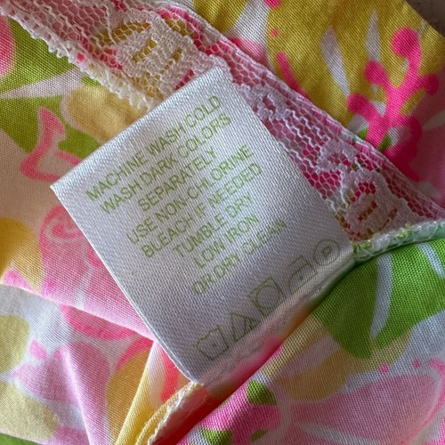 Lilly Pulitzer Girls 4 Dress Felice Floral Tie Strap Neon Pink Yellow Sundress - Picture 7 of 7