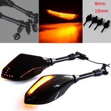 MOTORCYCLE LED TURN SIGNAL REARVIEW MIRRORS F...