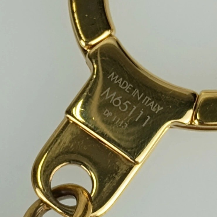 LOUIS VUITTON M65111 Chain Fleur Do Monogram Bag Charm Gold