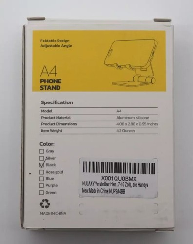NULAXY Verstellbar Handy Ständer Tisch, Faltbarer Handy Halterung Aluminium - Bild 2 von 3