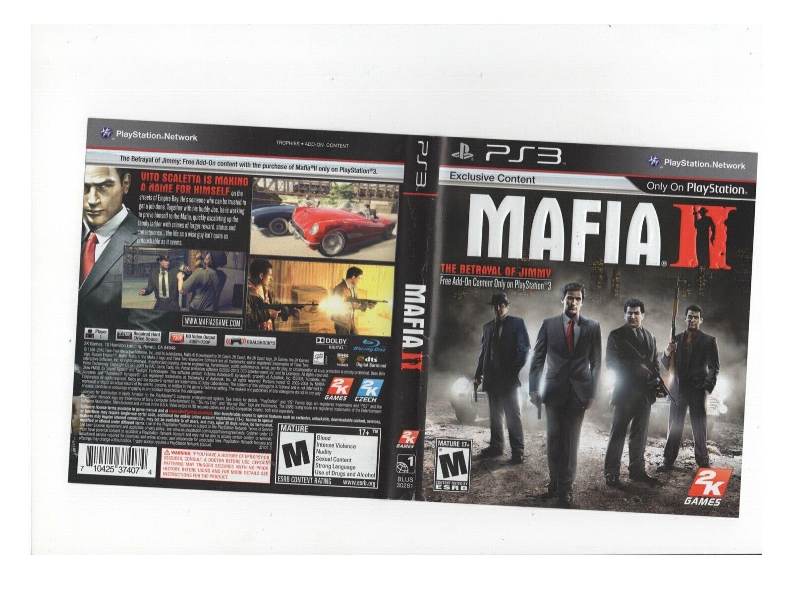  Mafia II - Playstation 3 : Video Games