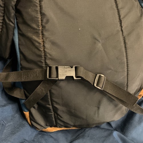 Vintage 90s 1993 Jansport Backpack Blue Leather Bottom Retro USA - Picture 4 of 7