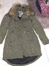 Womens Khujo Size Small Hooded Parka Coat Jacket 10-12