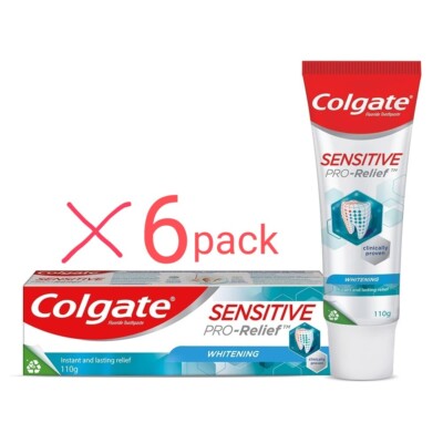 Colgate 110 Gram Toothpaste Sensitive Pro-Relief Whitening - (Pack of 6)