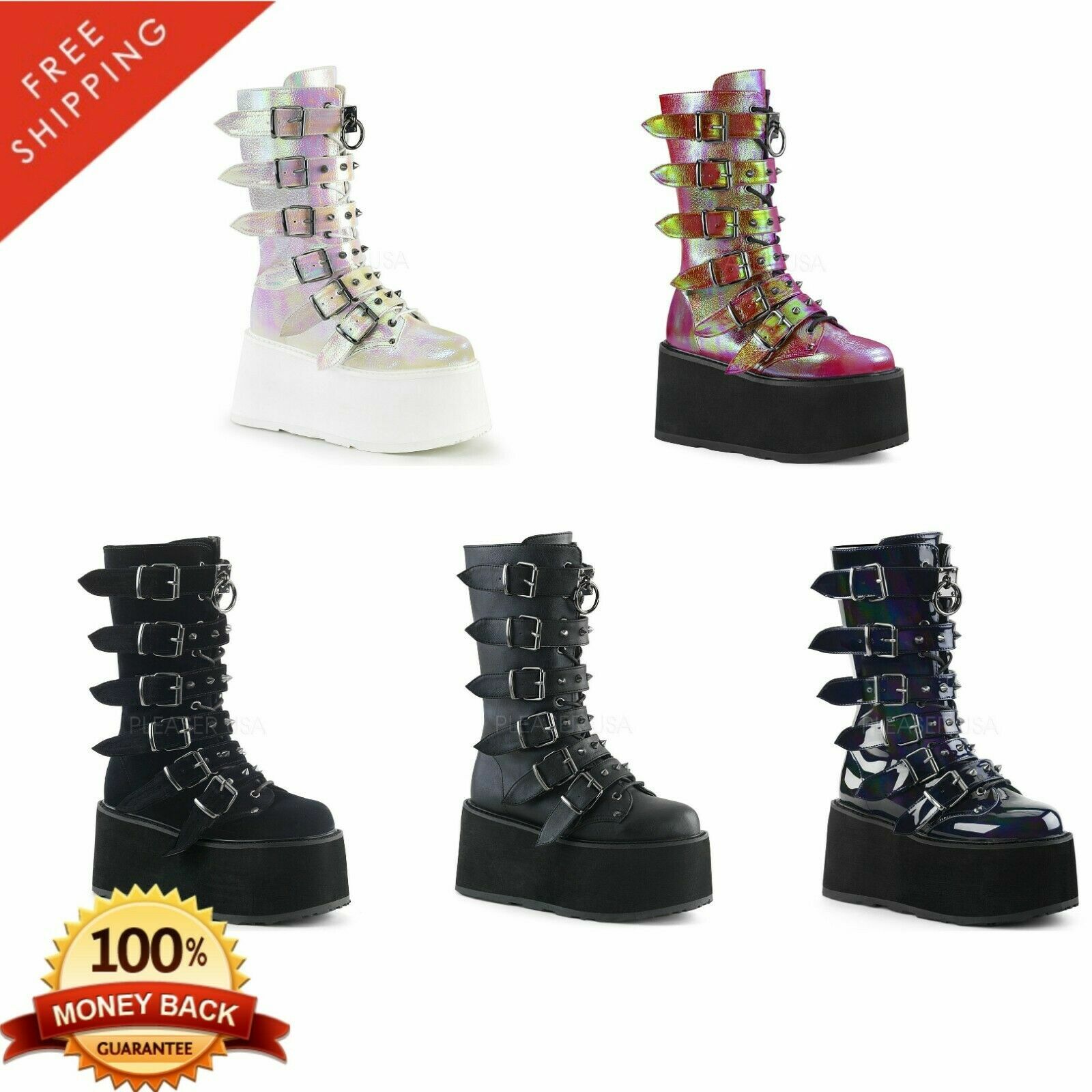 platform buckle boots