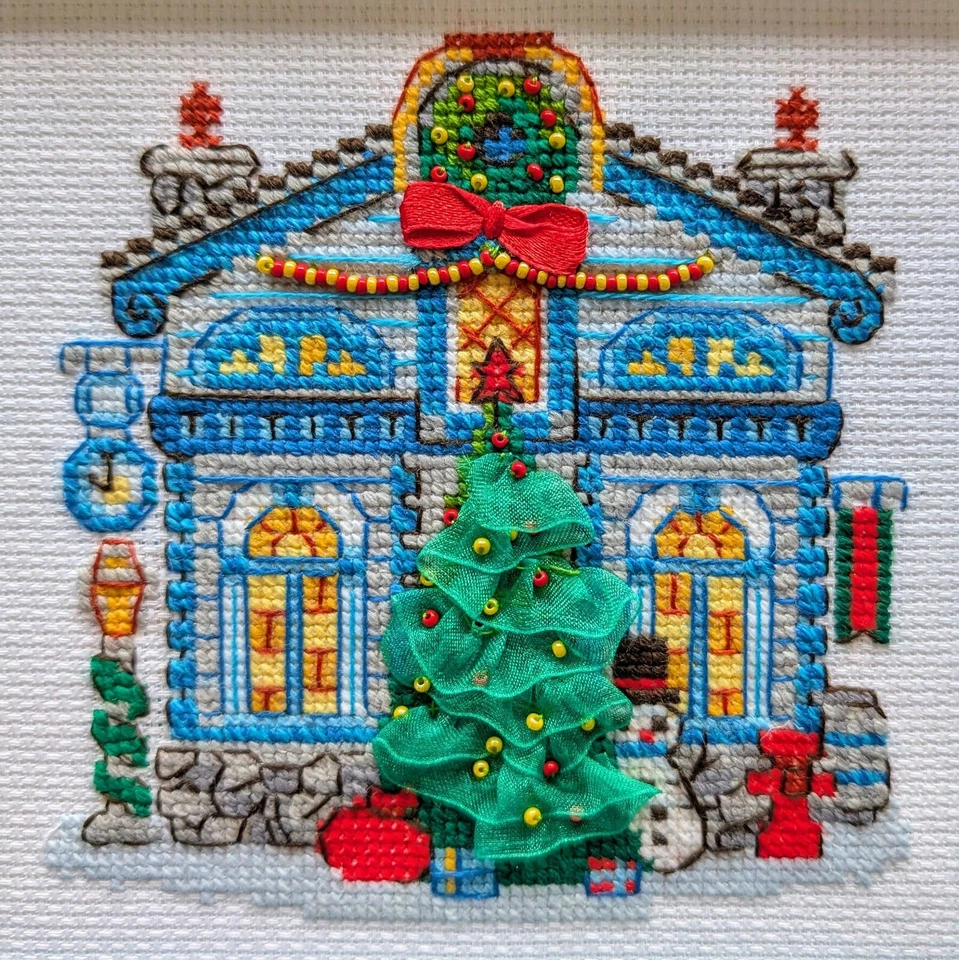 RIOLIS Counted Cross Stitch Kit 1662 Ice Cabin, Christmas Themed House and Tree - Image 4 of 4