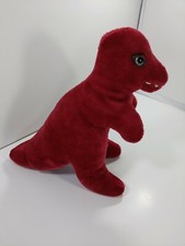12.5" stuffed EDEN TOYS plush BURGUNDY RED DINOSAUR Great Condition