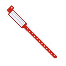 Insert-Style Vinyl ID Band, Adult, 12", Red, Box of 250